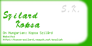 szilard kopsa business card